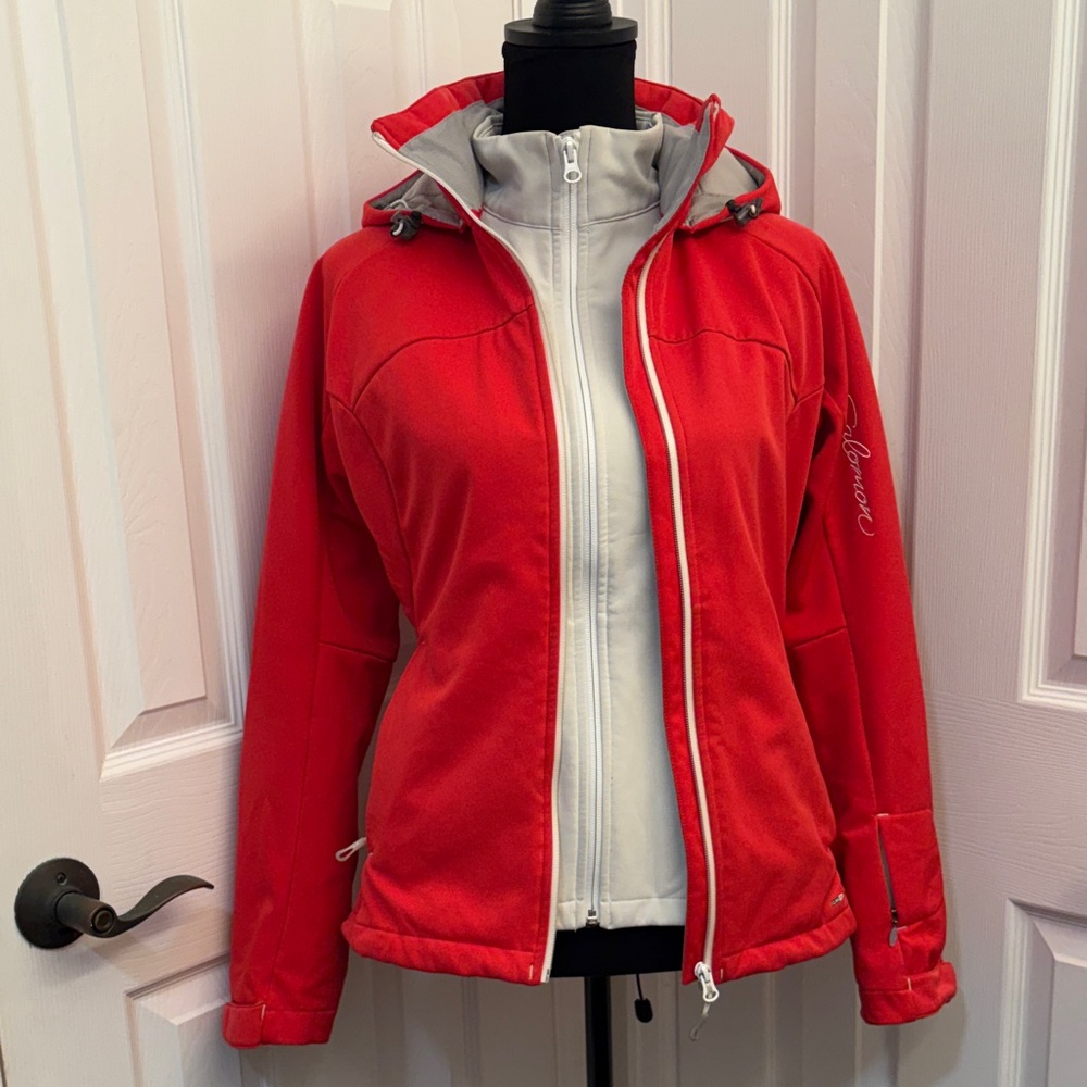 Salomon hot pink ski double layer ski jacket